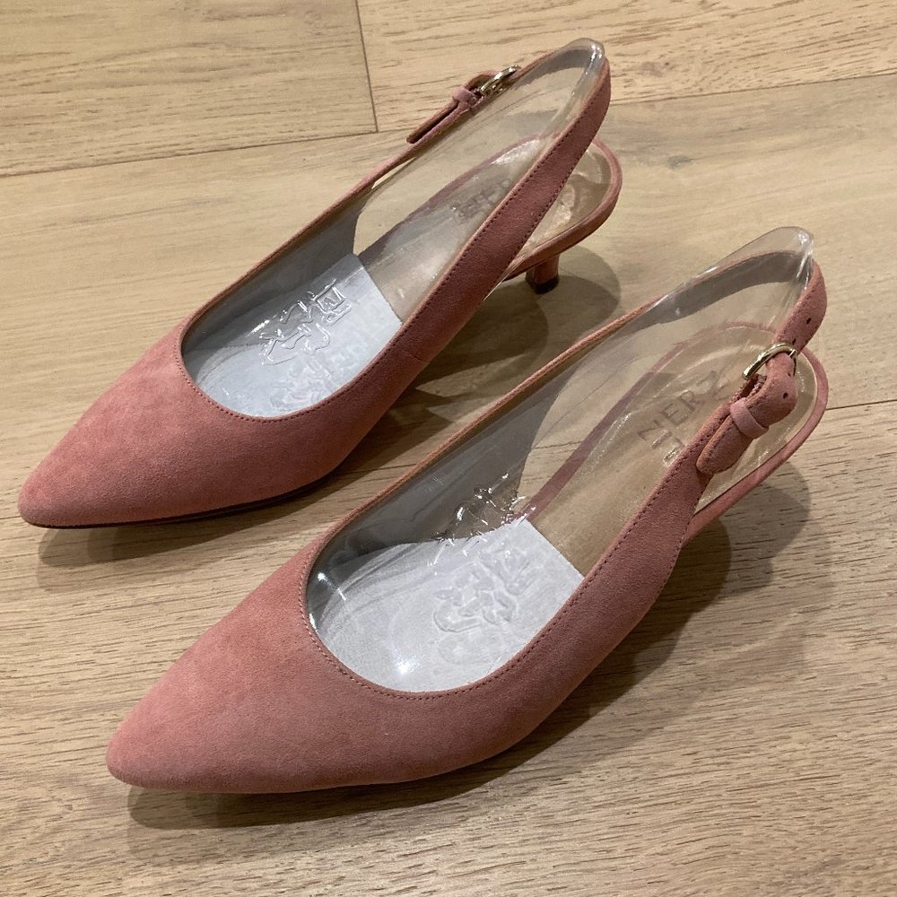 Naturalizer Slingback Pointed Toe Pump (Size 6, Salmon Color)